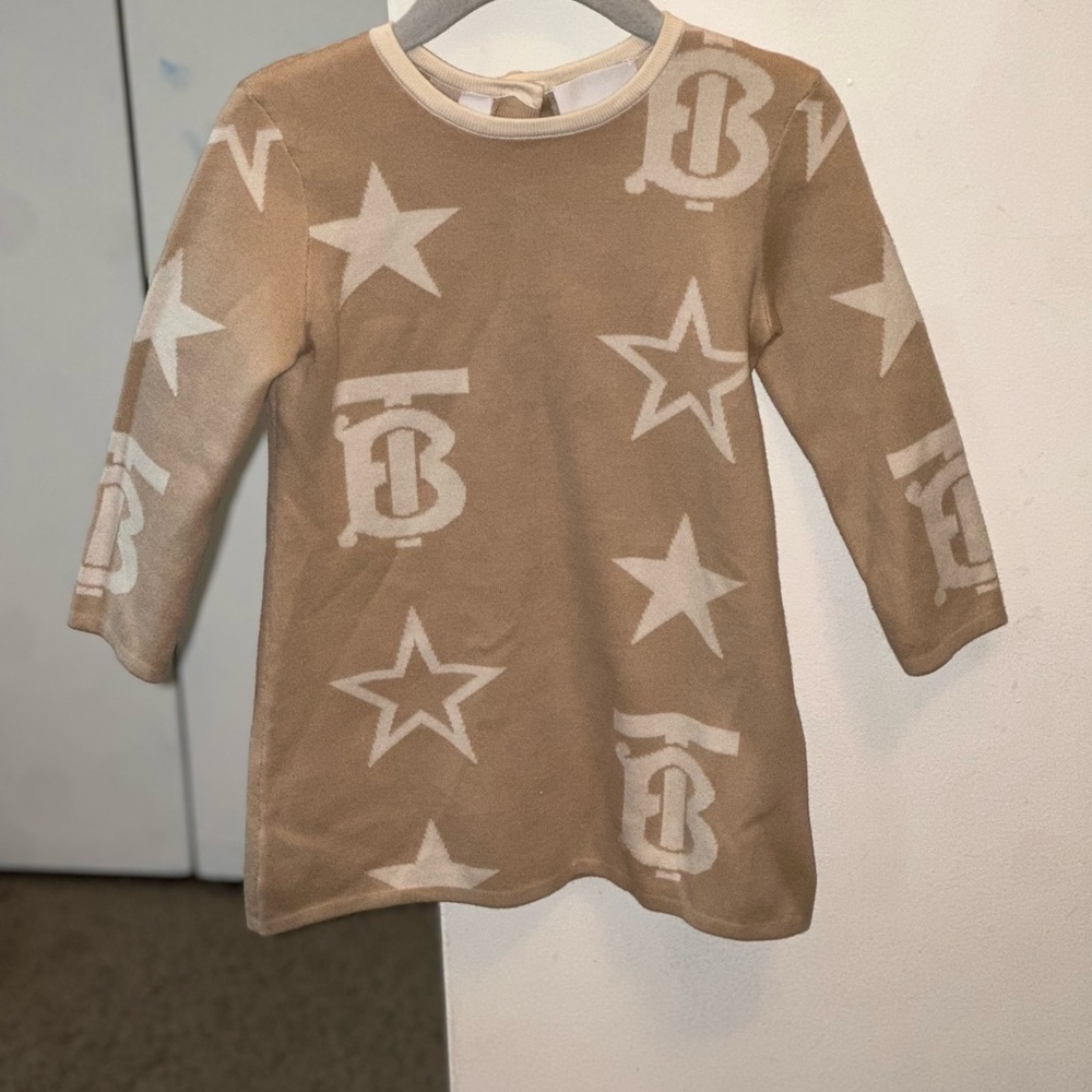 Burberry Kids Beige Star Print Dress